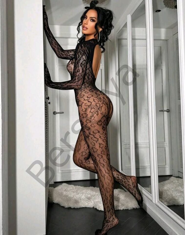 Leopar Desen Vücut Çorabı