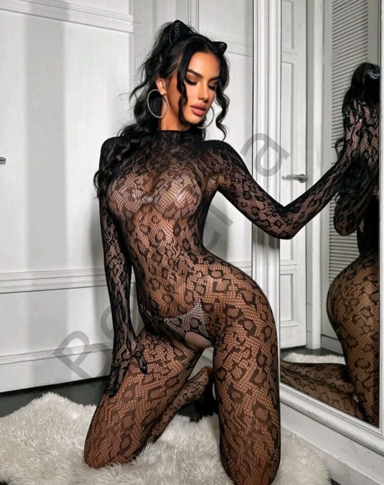 Leopar Desen Vücut Çorabı