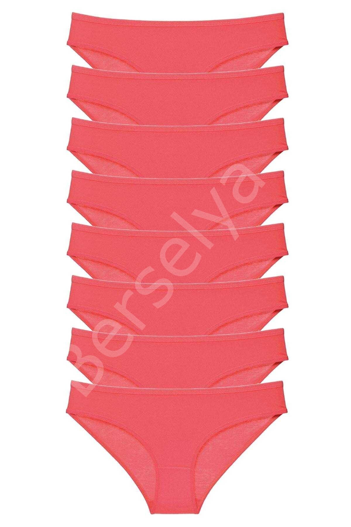 8 adet Süper Eko Set Likralı Kadın Slip Külot Fuşya M
