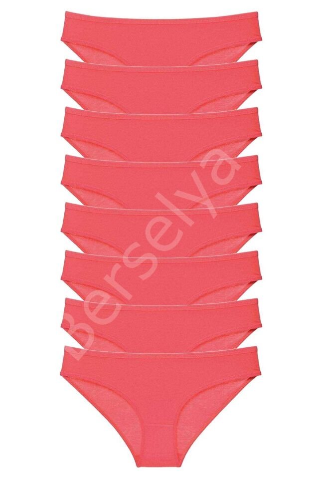 8 adet Süper Eko Set Likralı Kadın Slip Külot Fuşya M