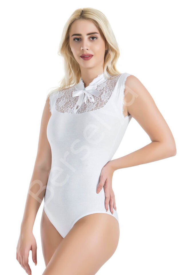 Sıfır Kol Dantelli Kadın Body 336