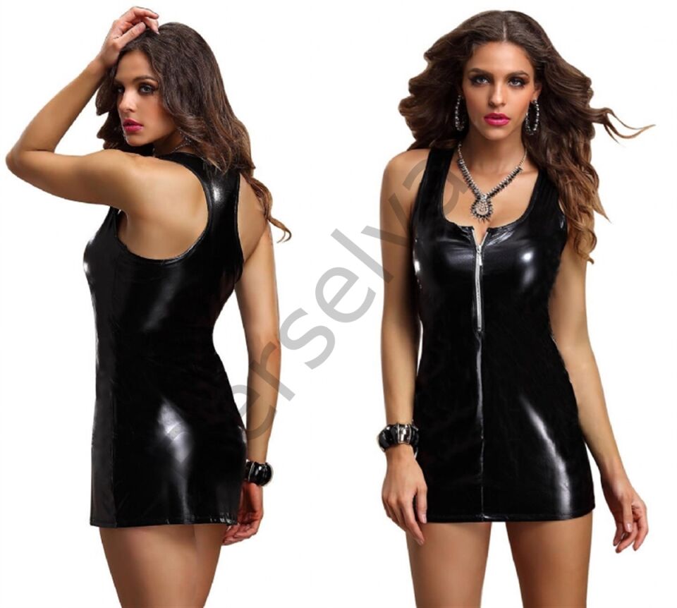 B100841 Önden Fermuarlı Mini Elbise