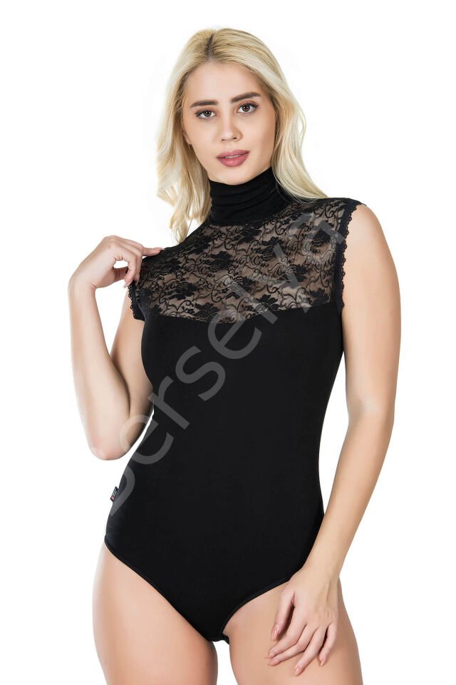 Sıfır Kol Balıkçı Yaka Kadın Body 343