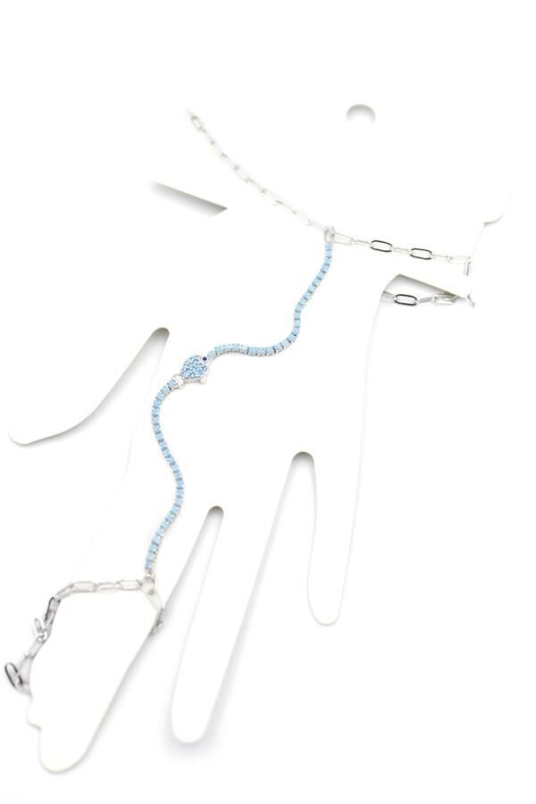 Mavi Taşlı Balık Şahmeran - Gümüş