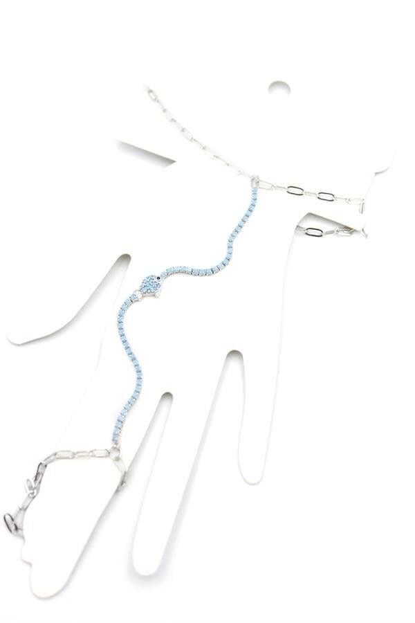 Mavi Taşlı Balık Şahmeran - Gümüş