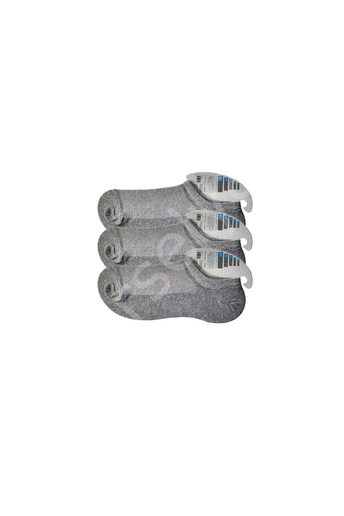 Gri Erkek Görünmez Çorap 3 çift