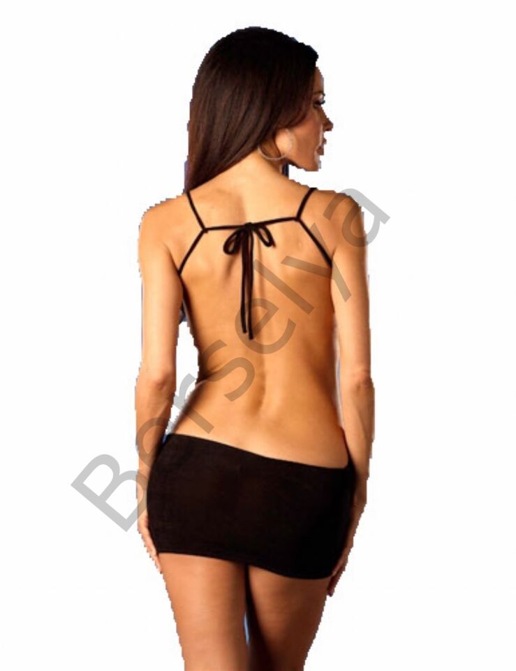 B101023 Göğüs Ve Sırt Dekolteli Mini Elbise