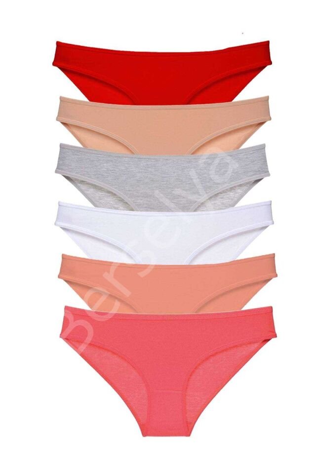 6 adet Süper Eko Set Likralı Kadın Slip Külot Renk 5 S