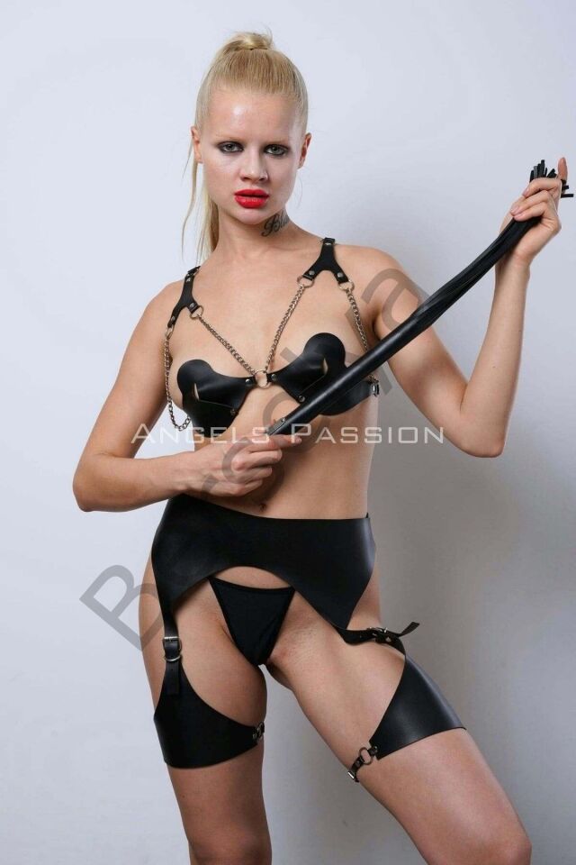 Kırbaçlı Deri Sahibe Jartiyer Takım, Kırbaçlı Fantezi İç Giyim - Brf1347