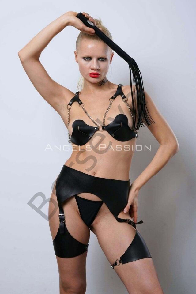 Kırbaçlı Deri Sahibe Jartiyer Takım, Kırbaçlı Fantezi İç Giyim - Brf1347