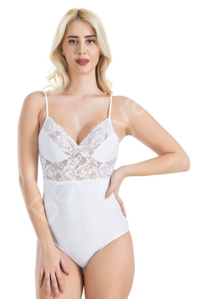 İp Askılı Dantelli Kadın Body 334