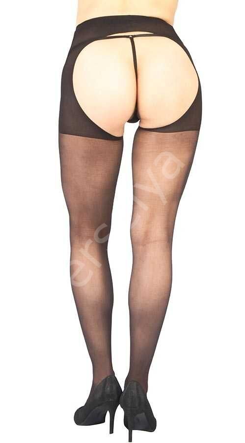 Siyah Özel Bölgesi Açık Fantazi Külotlu Çorap Brf1078