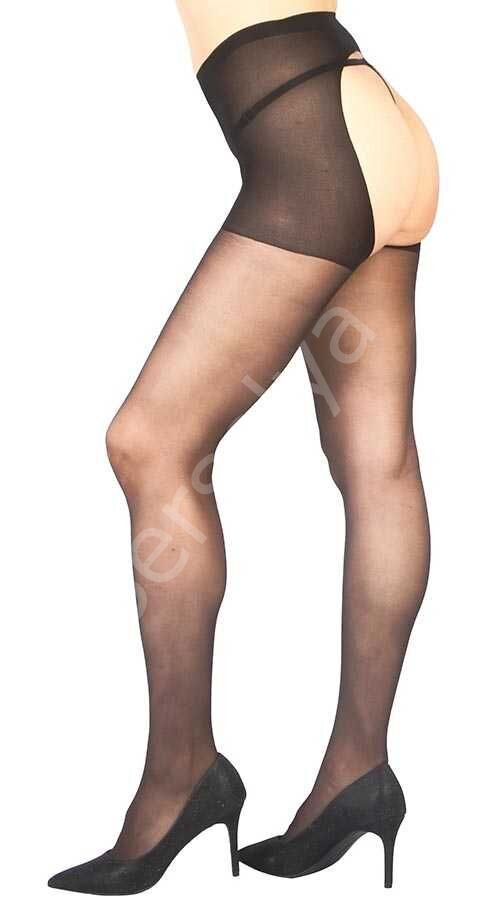 Siyah Özel Bölgesi Açık Fantazi Külotlu Çorap Brf1078