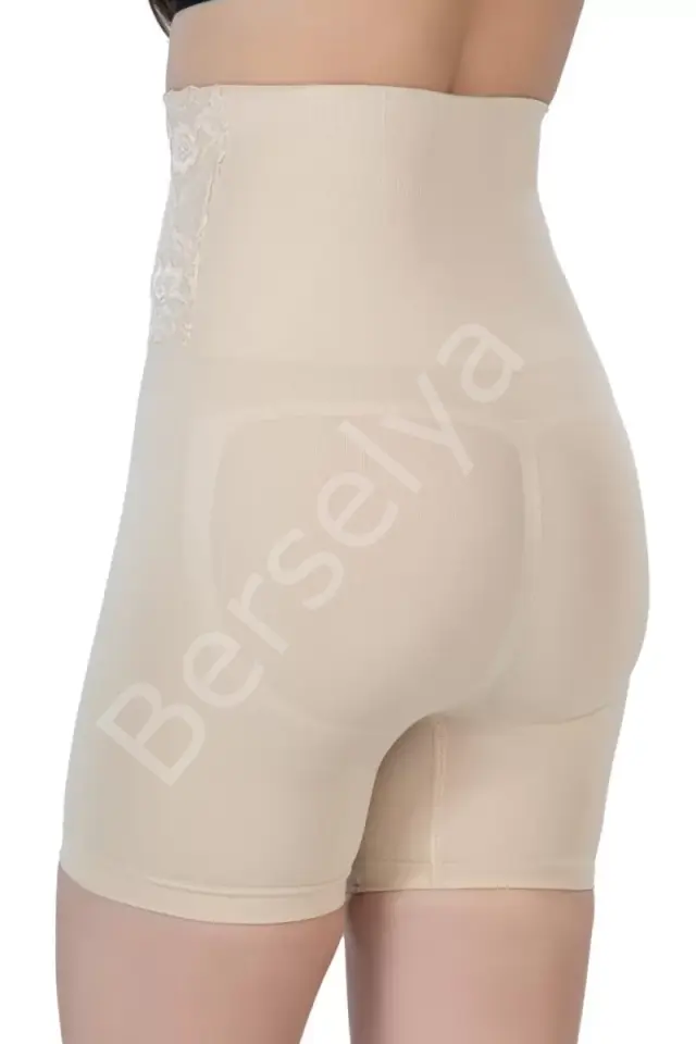 Ten  2091 Önü Dantelli Yüksek Bel Boxer Korse