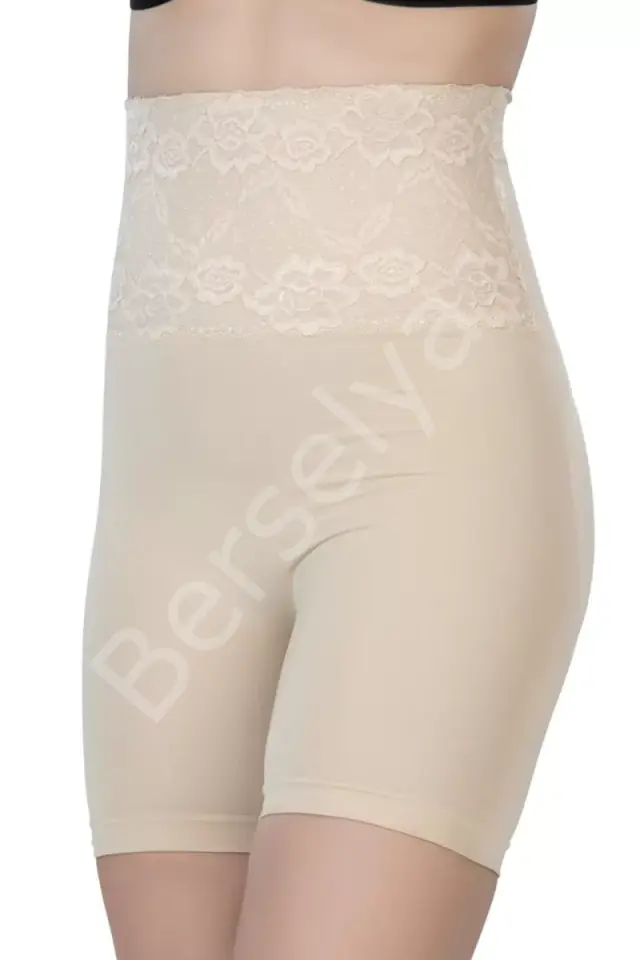 Ten  2091 Önü Dantelli Yüksek Bel Boxer Korse