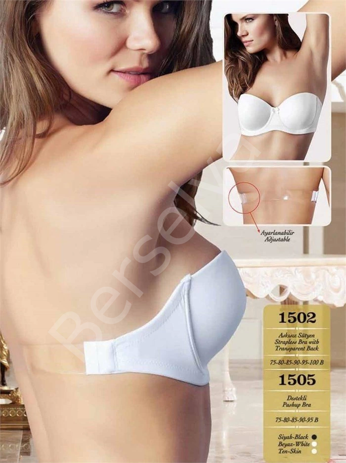 1505 Straplez Sırt Şeffaf Sütyen