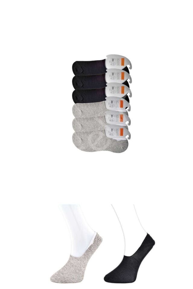 Siyah ve Gri Erkek Babet Çorap 6 çift