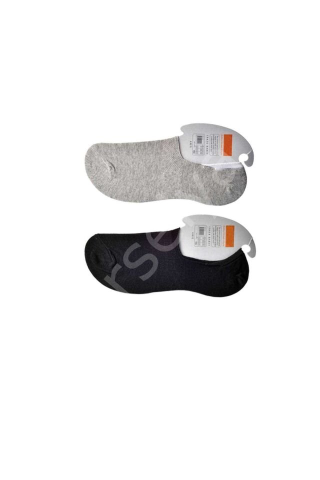 Siyah ve Gri Erkek Babet Çorap 6 çift