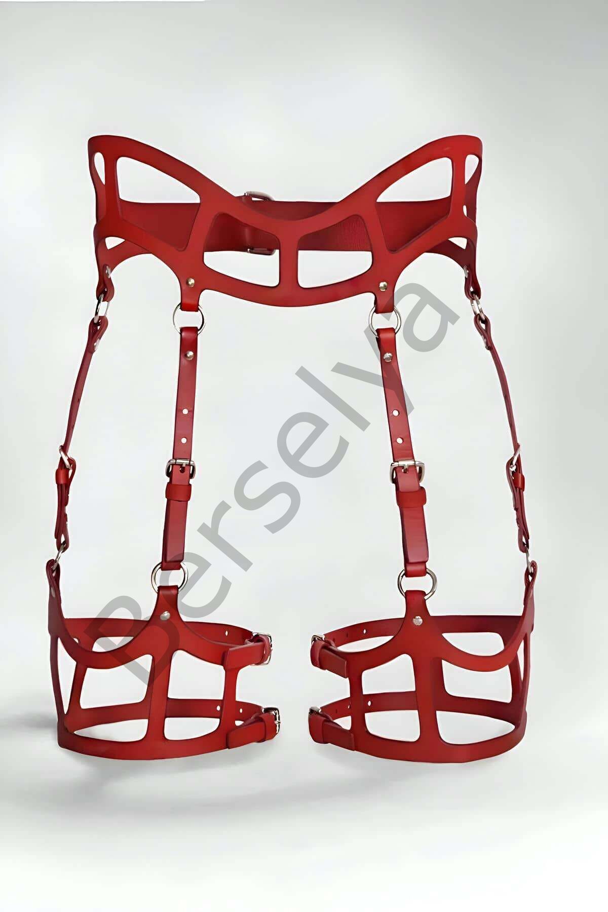 Seksi Deri Jartiyer Harness, Gotik Jartiyer Harness - Apft1158