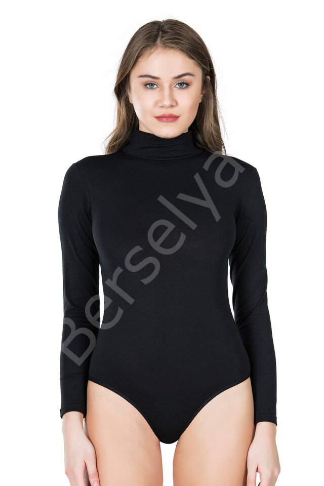 Uzun Kol Boğazlı Çıtçıtlı Kadın Body 322