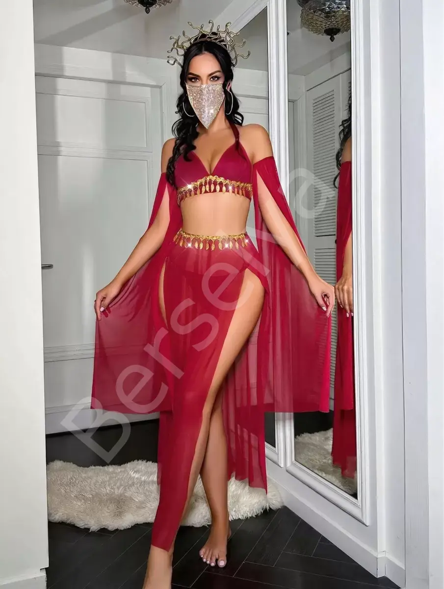 Özel Tasarım Kırmızı Harem Kostümü