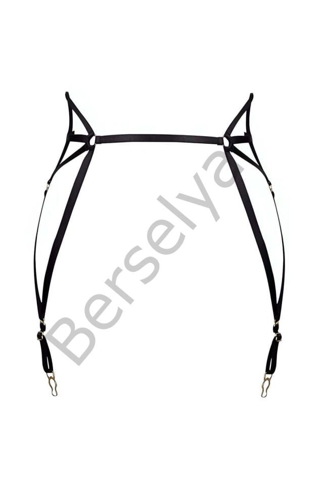 Çok Seksi Lastik Jartiyer Harness - Brf153