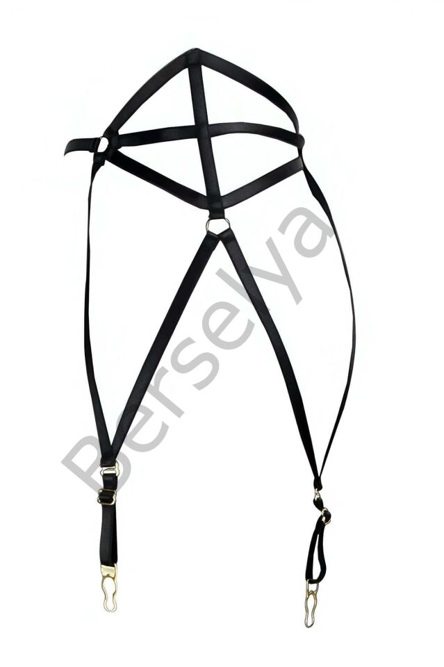 Çok Seksi Lastik Jartiyer Harness - Brf153