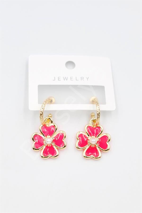 Çiçek Küpe - Pembe