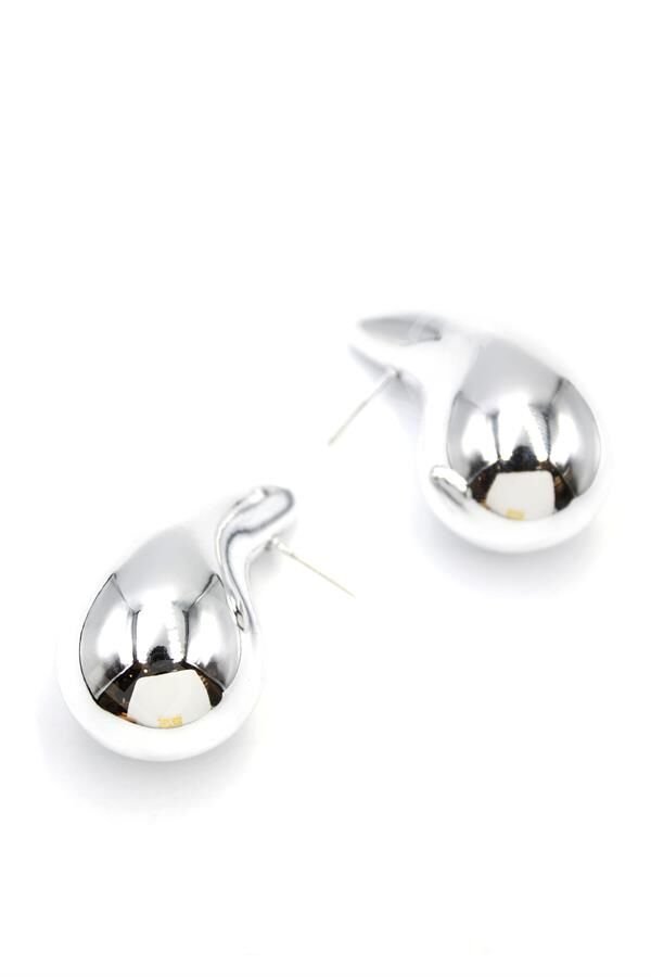 Büyük Boy Damla Küpe - Gümüş