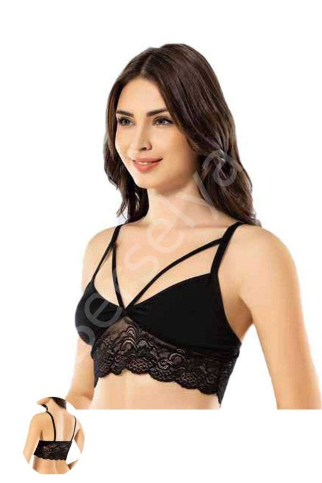 Kota 6 Adet Siyah Dantelli Büstiyer