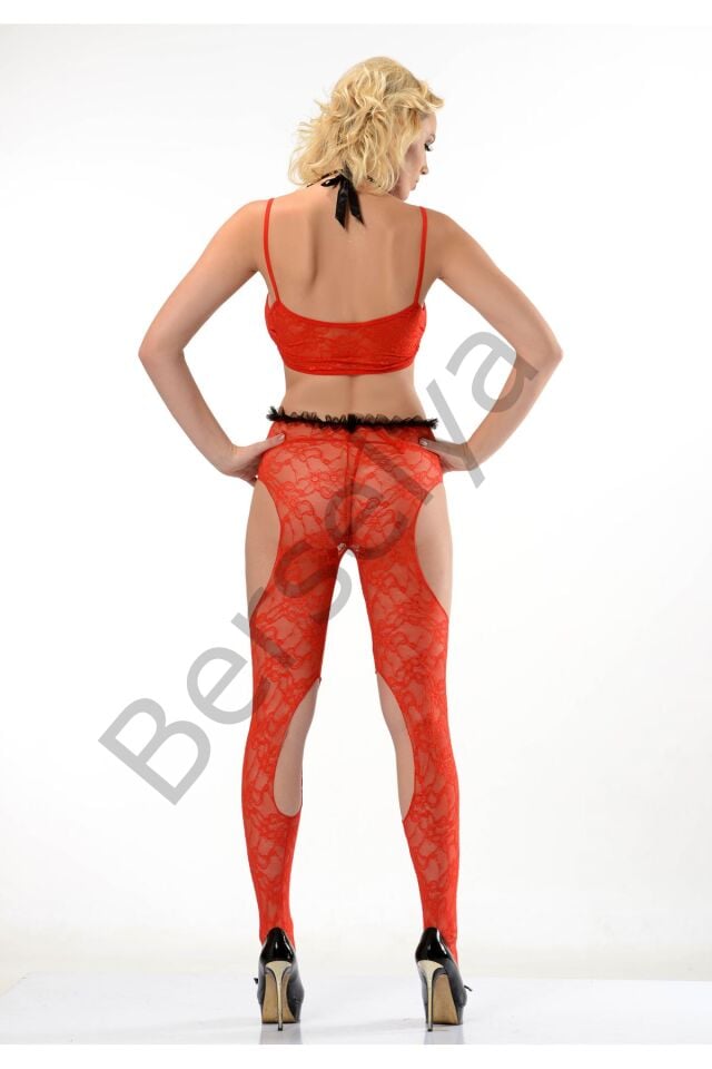 Kırmızı Vücut Çorabı - 1028