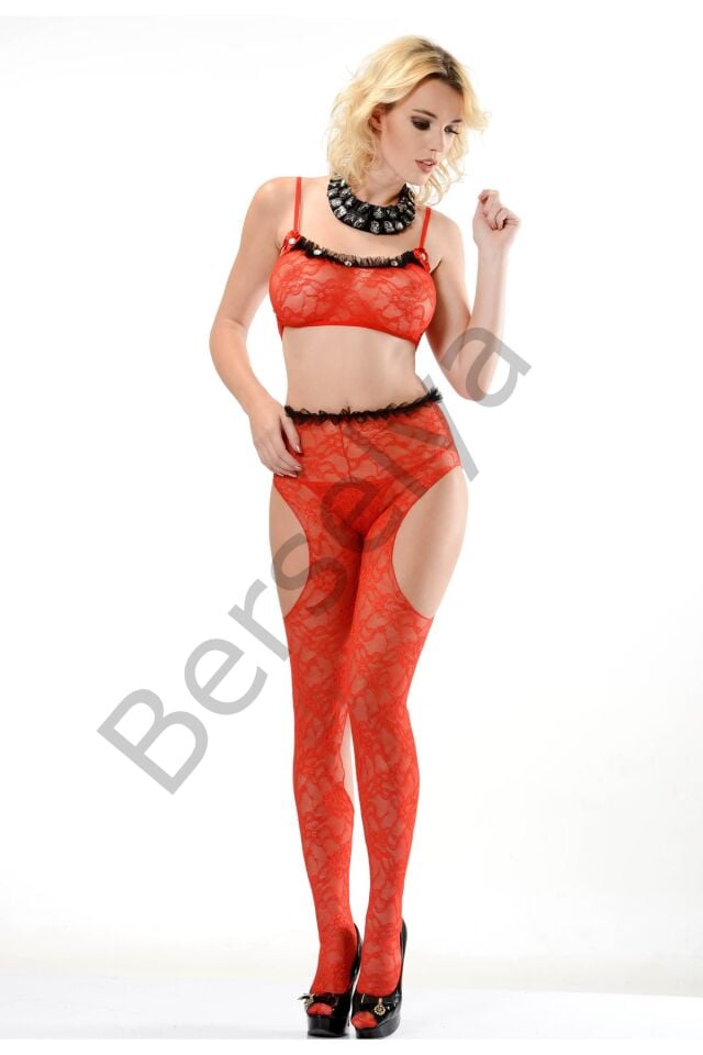 Kırmızı Vücut Çorabı - 1028