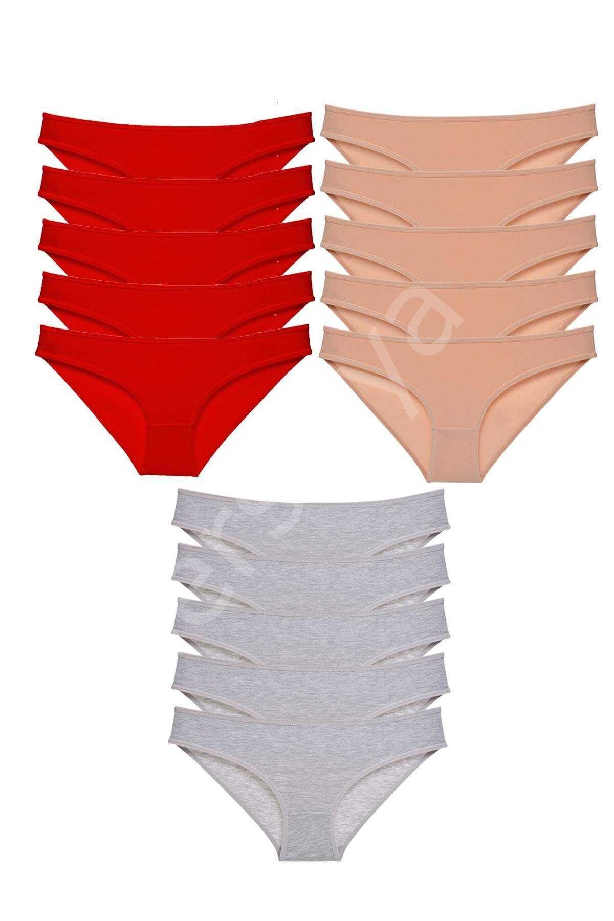 15 adet Süper Eko Set Likralı Kadın Slip Külot 513 L