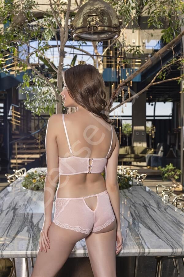 Bralet, Boxer Ve Etek Takım Pembe (brf3407)