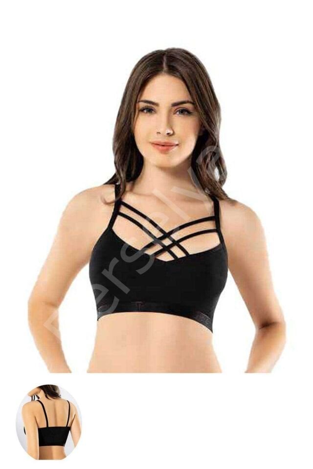 Kota 6 Adet Dantelli Çapraz İpli Tül Model Büstiyer