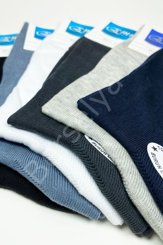 Penye Yazlık Erkek Çorap Burun Dikişsiz Takviyeli Topuk ve Burun 6 çift