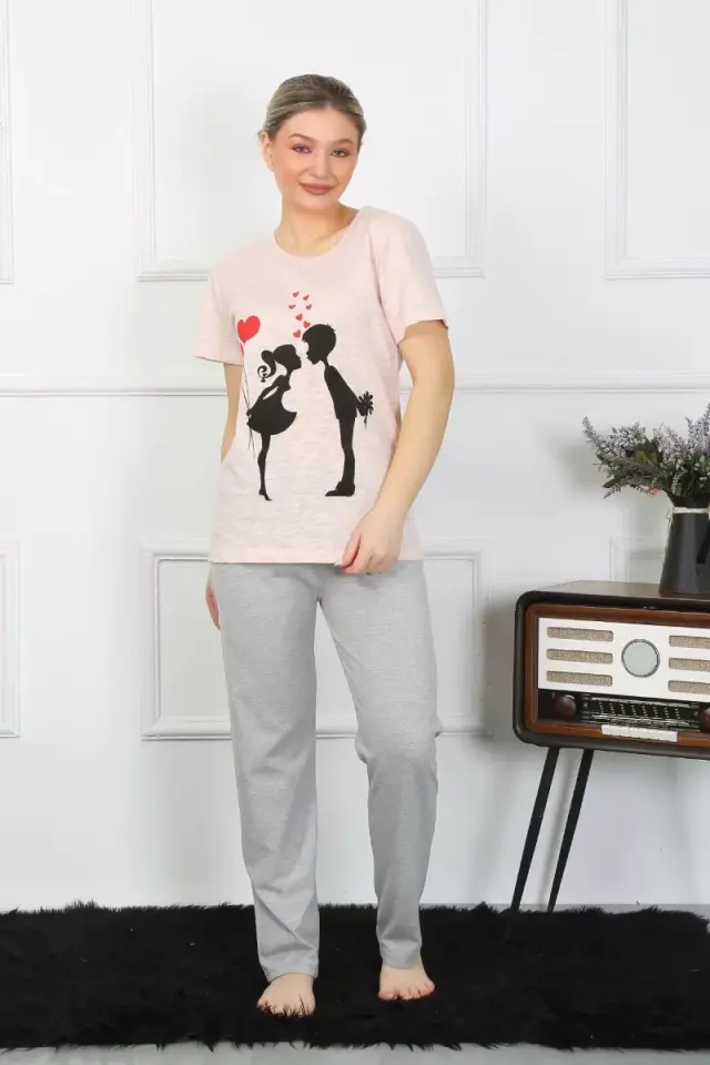 Kadın Kısa Kol Penye Pijama Takım