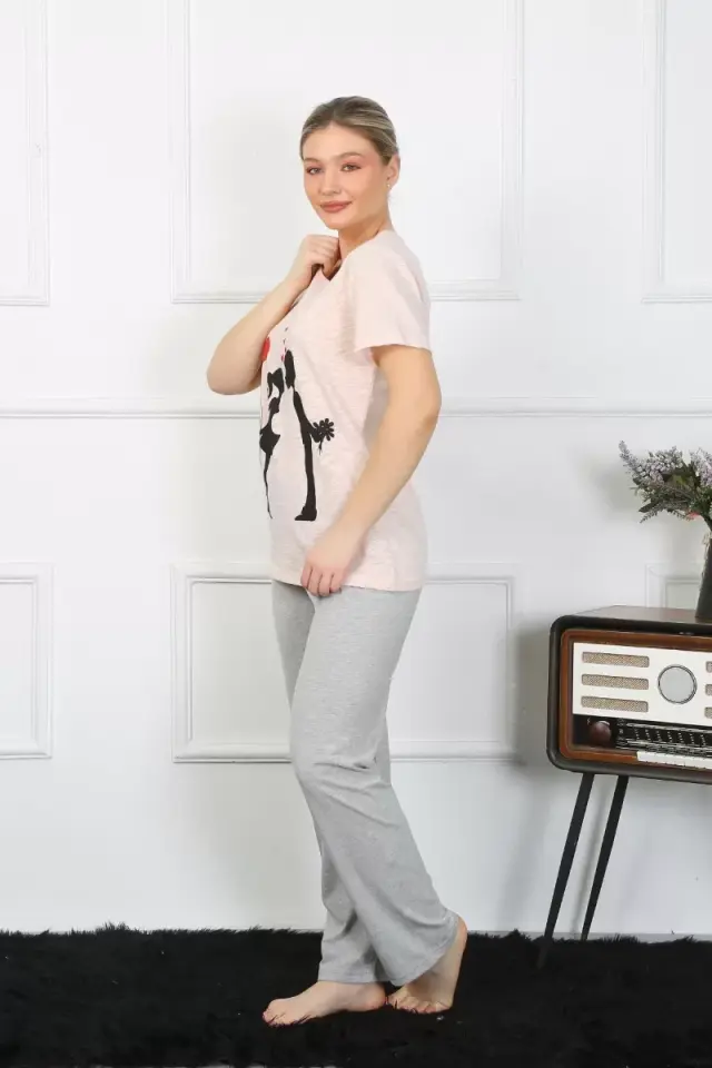 Kadın Kısa Kol Penye Pijama Takım