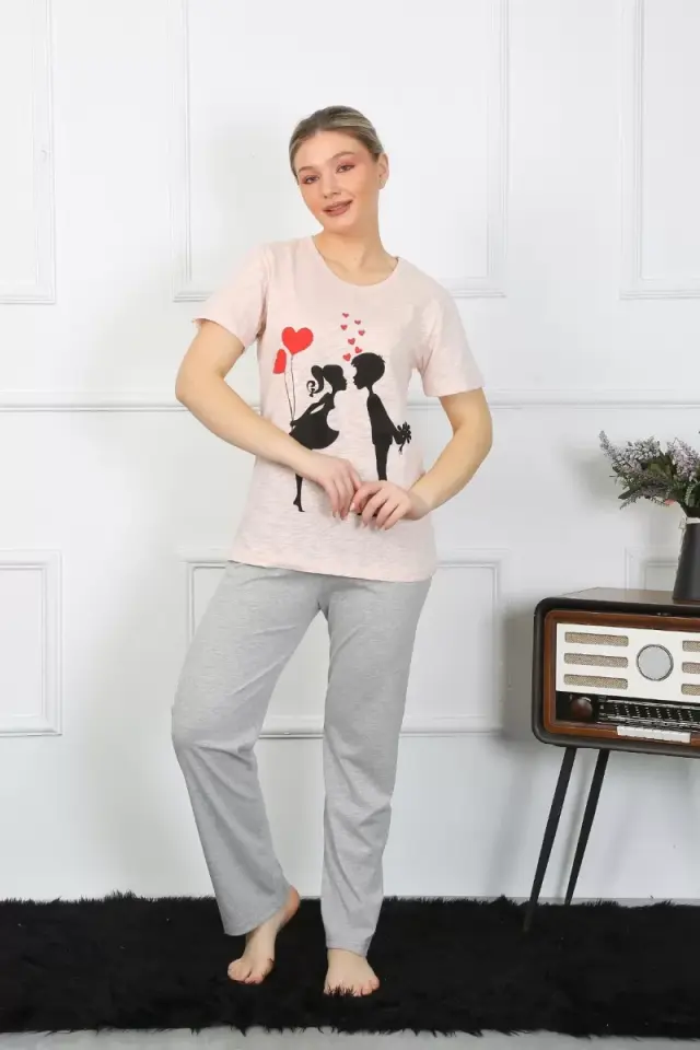 Kadın Kısa Kol Penye Pijama Takım