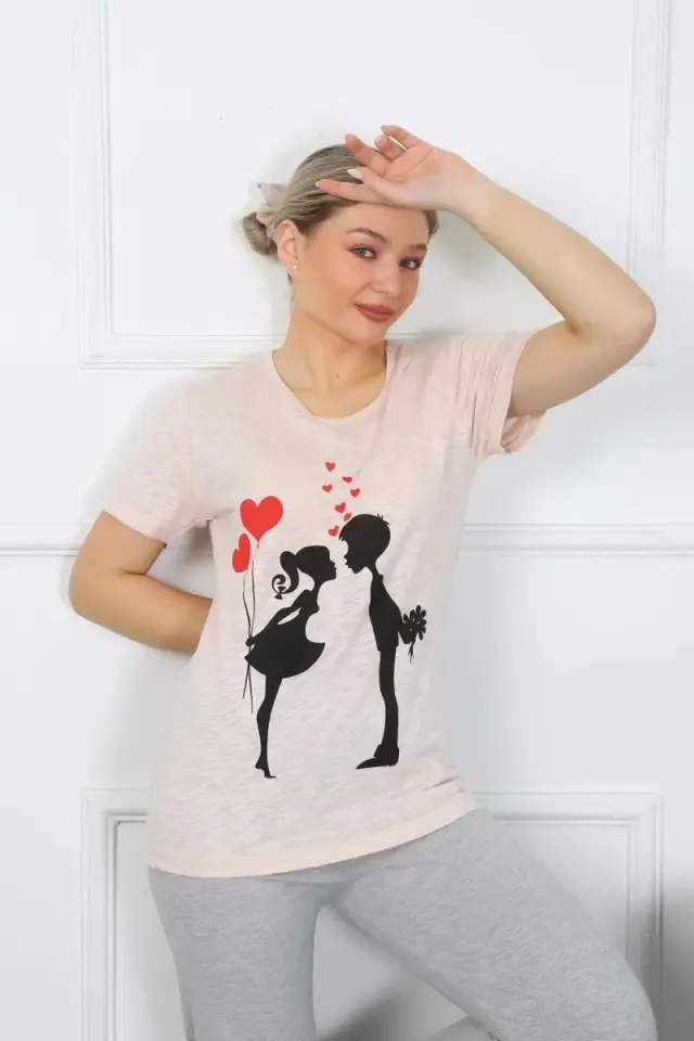 Kadın Kısa Kol Penye Pijama Takım