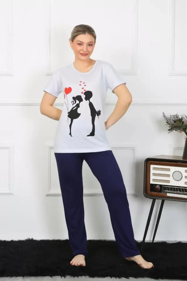 Kadın Kısa Kol Penye Pijama Takımı