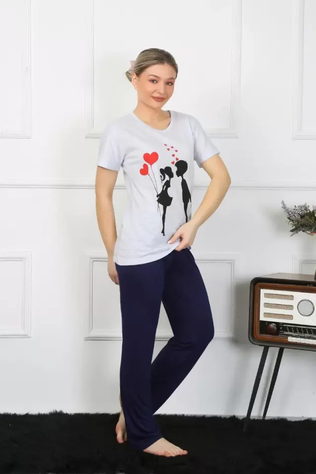 Kadın Kısa Kol Penye Pijama Takımı