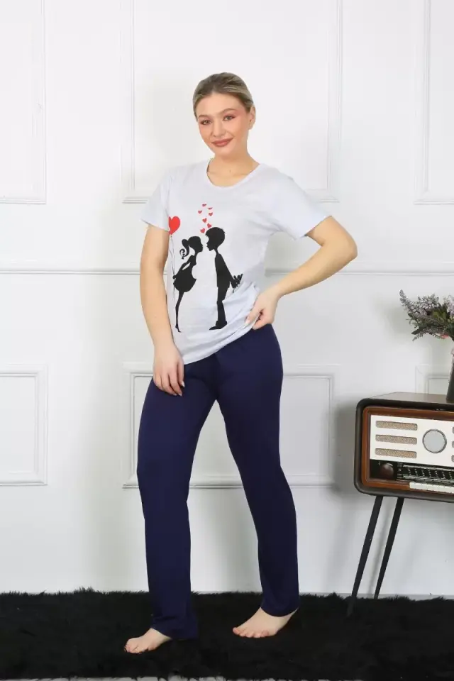Kadın Kısa Kol Penye Pijama Takımı