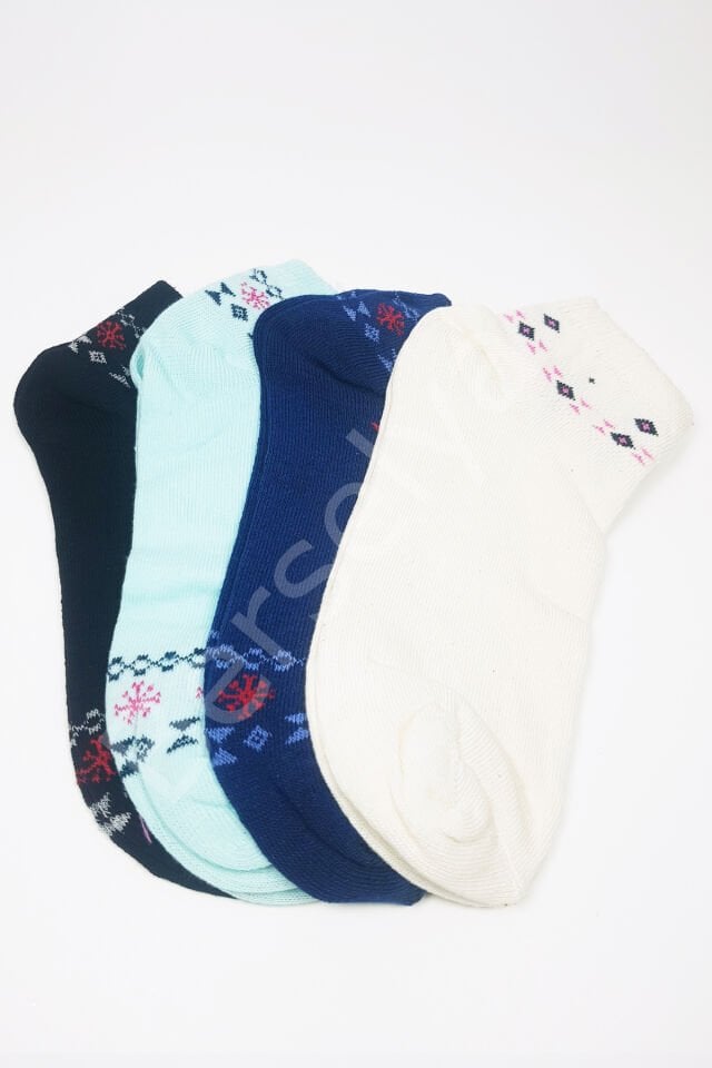 Kadın Bilek Çorap Yazlık Pamuklu Yumuşak Düz Renk 4 Çift