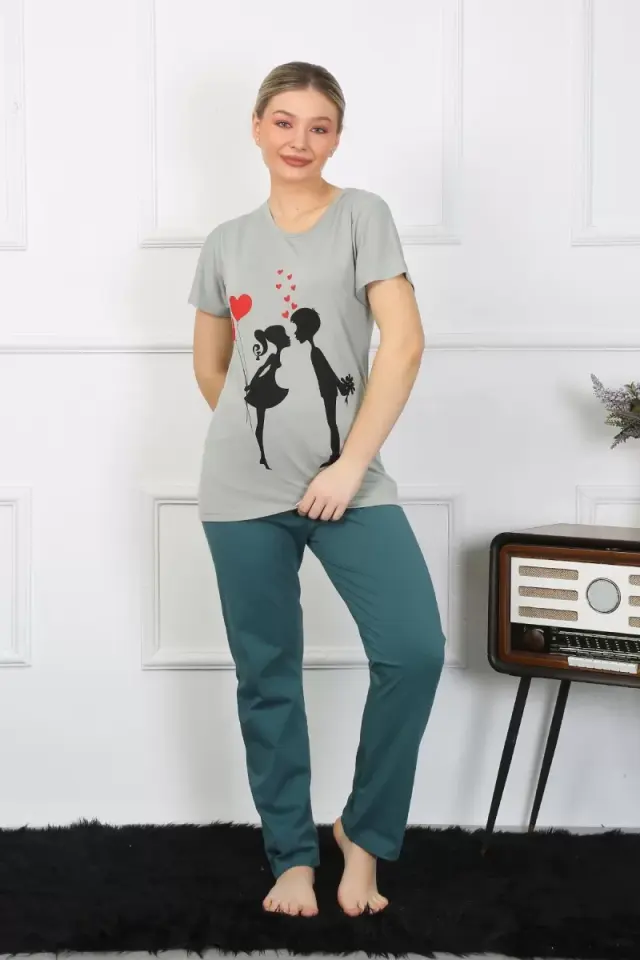 Kadın Kısa Kol Penye Pijama Takımı