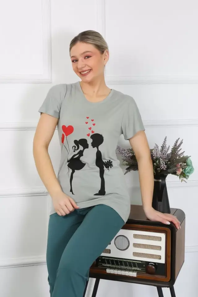 Kadın Kısa Kol Penye Pijama Takımı