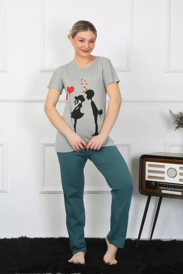 Kadın Kısa Kol Penye Pijama Takımı