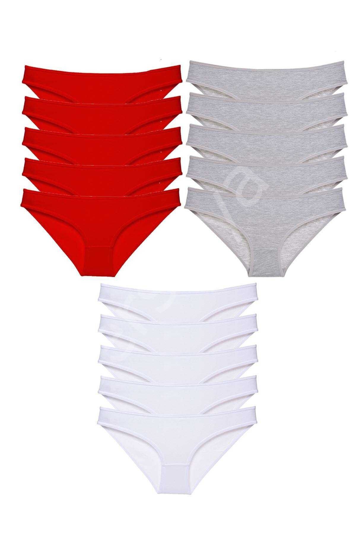 15 adet Süper Eko Set Likralı Kadın Slip Külot 515 XL