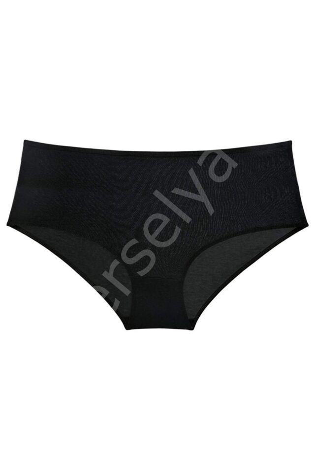 3 Adet Kadın Yüksek Bel Bato Külot Siyah Beyaz Gri