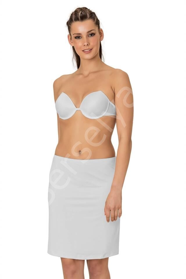 Beyaz Emay 506 Midi Jüpon